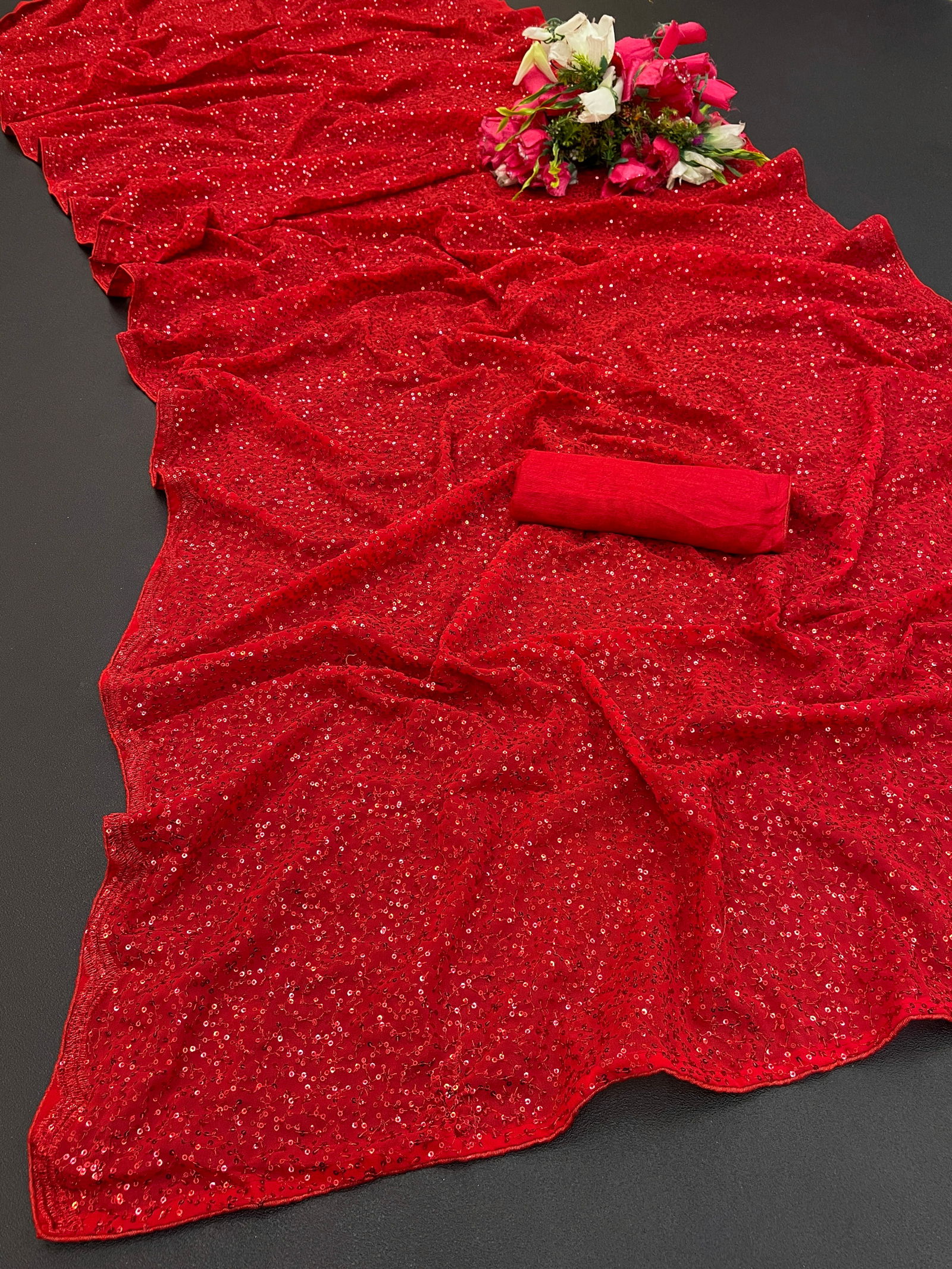BT-152 Heavy Georgette Party Wear Sarees Wholesale Market In Surat With Price
